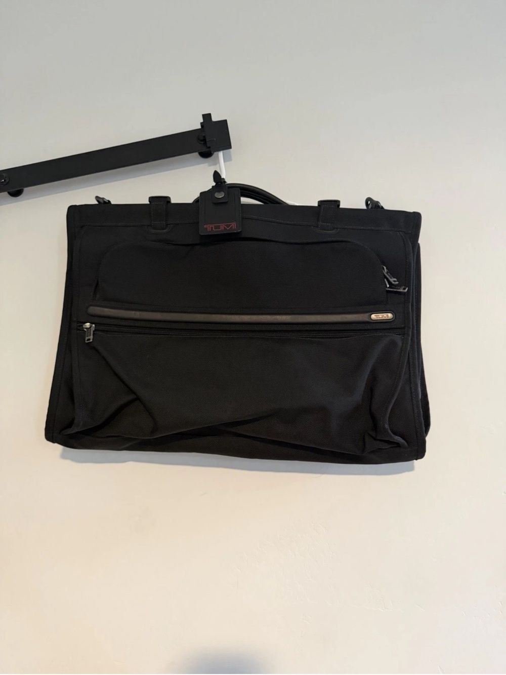Tumi Black Nylon Briefcase with Front Zip Pocket